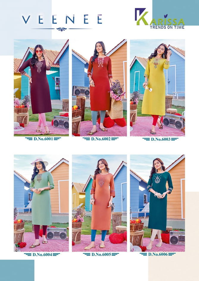 Karissa Veenee Rayon Designer Kurtis Catalog